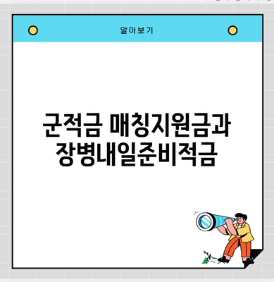 군적금 매칭지원금과 장병내일준비적금