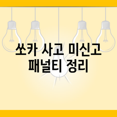 쏘카 사고 미신고 패널티 정리