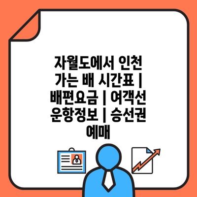 자월도에서 인천 가는 배 시간표 | 배편요금 | 여객선 운항정보 | 승선권 예매