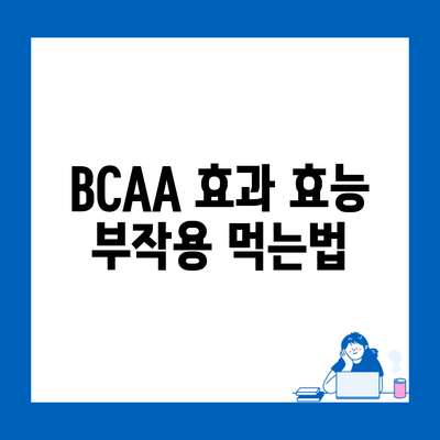 BCAA 효과 효능 부작용 먹는법