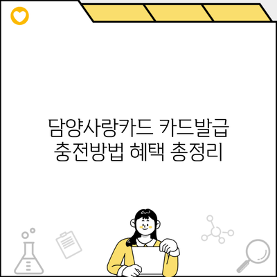 담양사랑카드 카드발급 충전방법 혜택 총정리