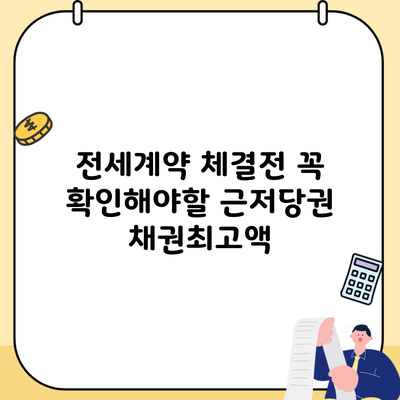 전세계약 체결전 꼭 확인해야할 근저당권 채권최고액