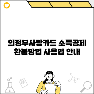 의정부사랑카드 소득공제 환불방법 사용법 안내