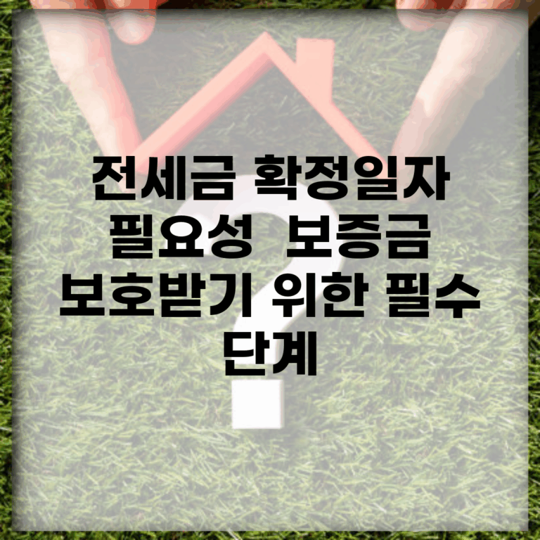 전세금 확정일자 필요성 | 보증금 보호받기 위한 필수 단계