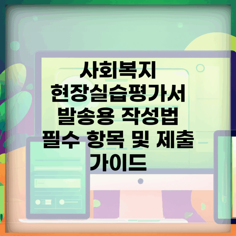 사회복지 현장실습평가서 발송용 작성법 | 필수 항목 및 제출 가이드