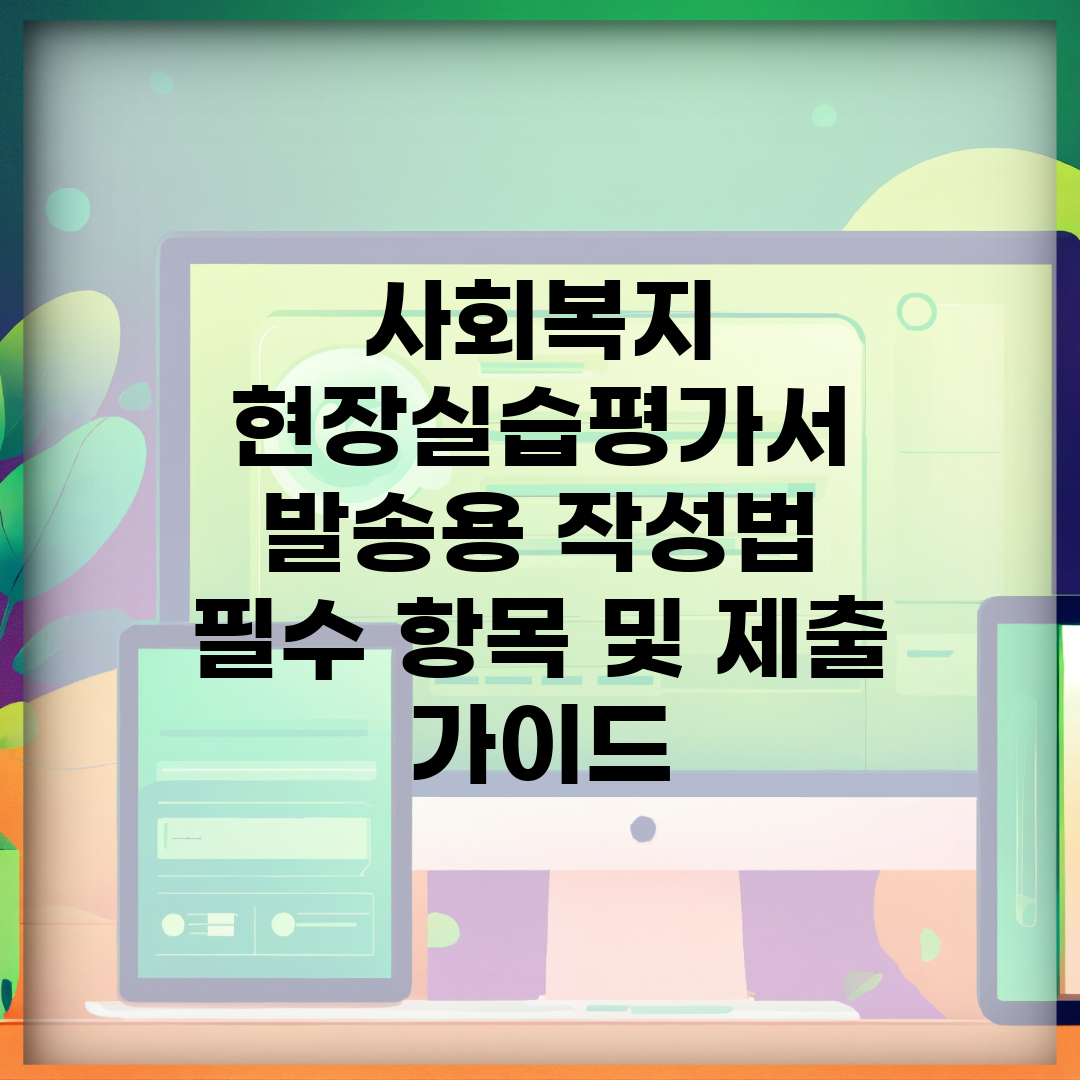 사회복지 현장실습평가서 발송용 작성법 | 필수 항목 및 제출 가이드