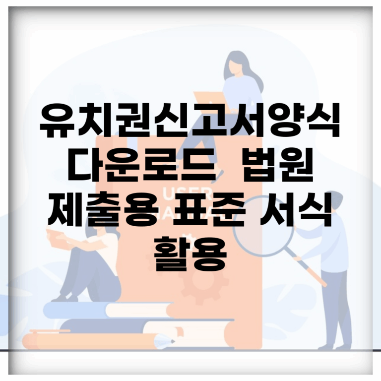 유치권신고서양식 다운로드 | 법원 제출용 표준 서식 활용