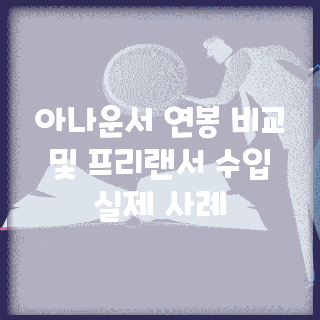 아나운서 연봉 비교 및 프리랜서 수입 실제 사례