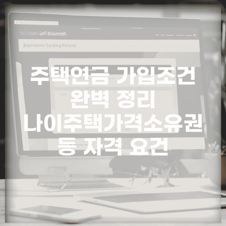 주택연금 가입조건 완벽 정리 | 나이/주택가격/소유권 등 자격 요건
