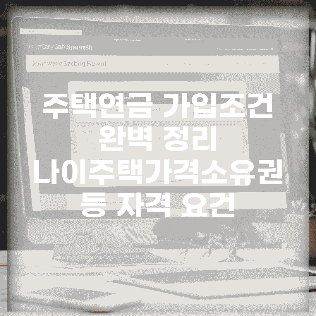 주택연금 가입조건 완벽 정리 | 나이/주택가격/소유권 등 자격 요건