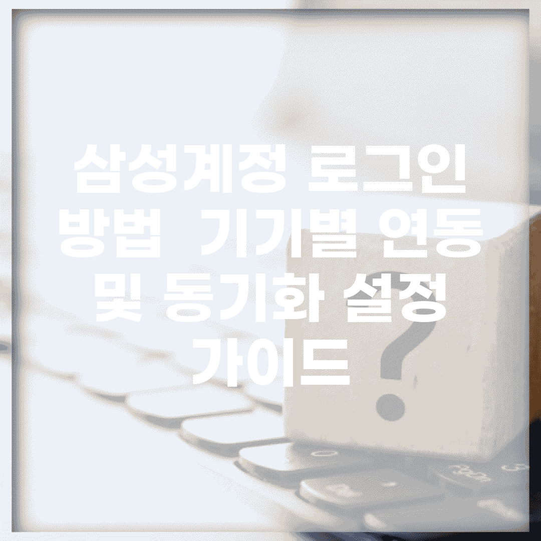 삼성계정 로그인 방법 | 기기별 연동 및 동기화 설정 가이드