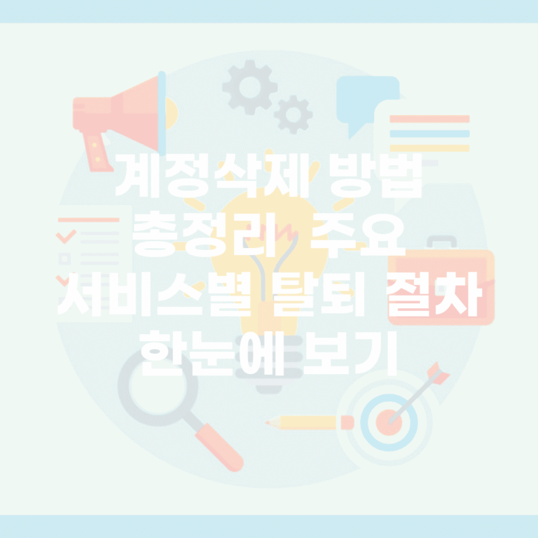 계정삭제 방법 총정리 | 주요 서비스별 탈퇴 절차 한눈에 보기
