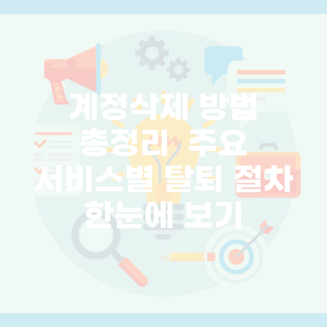 계정삭제 방법 총정리 | 주요 서비스별 탈퇴 절차 한눈에 보기