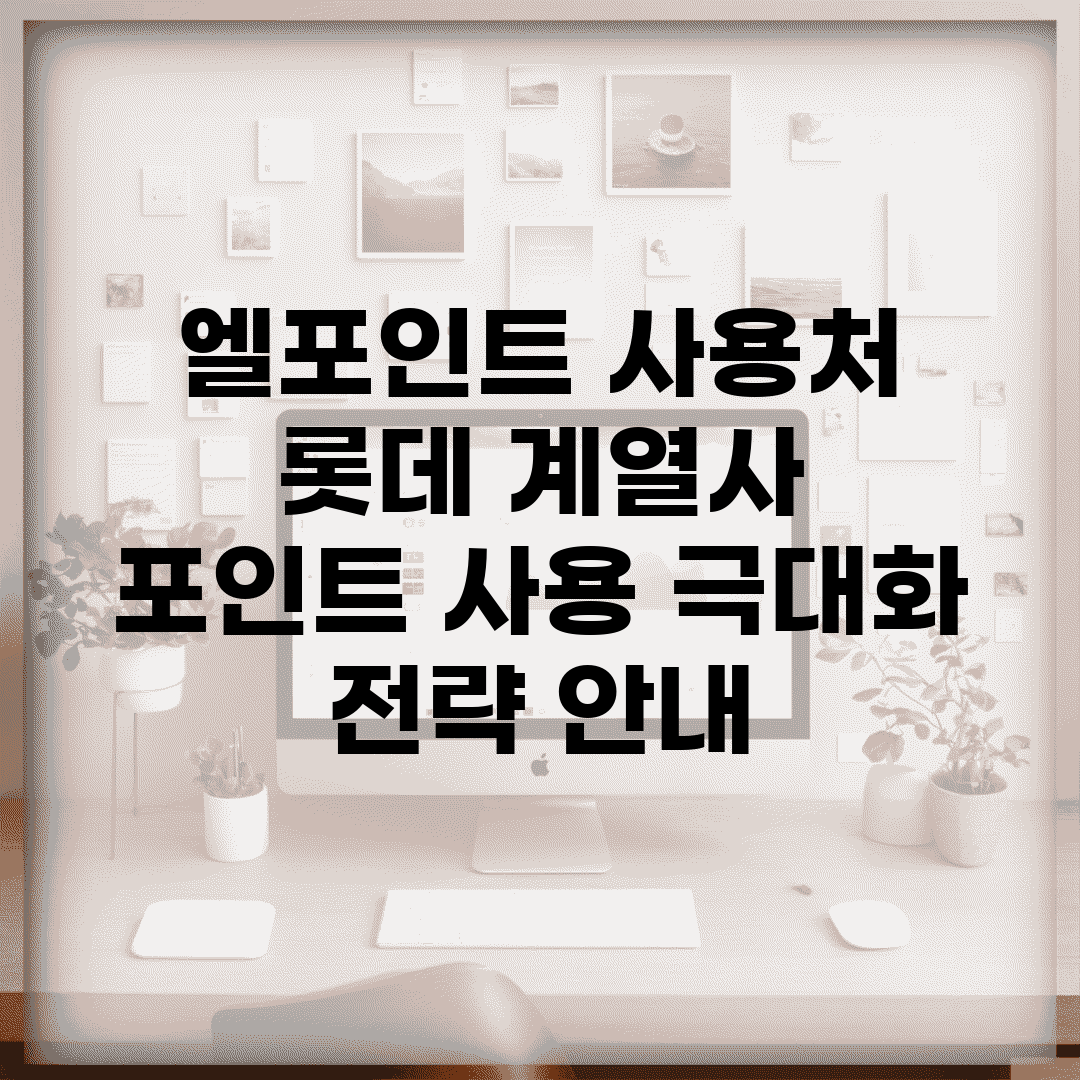 엘포인트 사용처 롯데 계열사 | 포인트 사용 극대화 전략 안내
