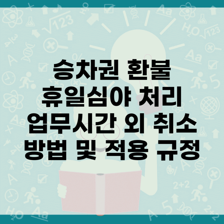 승차권 환불 휴일/심야 처리 | 업무시간 외 취소 방법 및 적용 규정