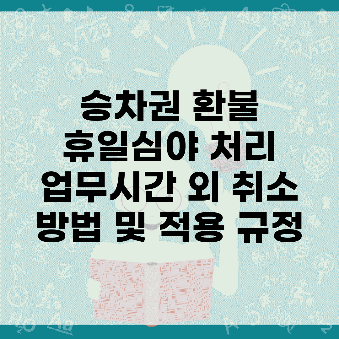 승차권 환불 휴일/심야 처리 | 업무시간 외 취소 방법 및 적용 규정
