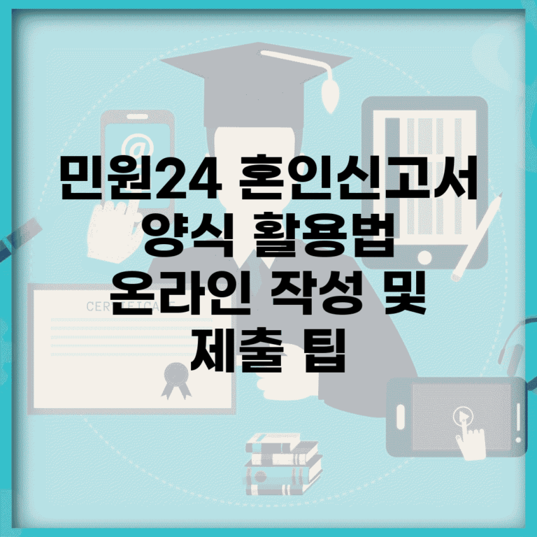 민원24 혼인신고서 양식 활용법 | 온라인 작성 및 제출 팁