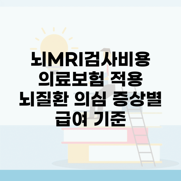 뇌MRI검사비용 의료보험 적용 | 뇌질환 의심 증상별 급여 기준