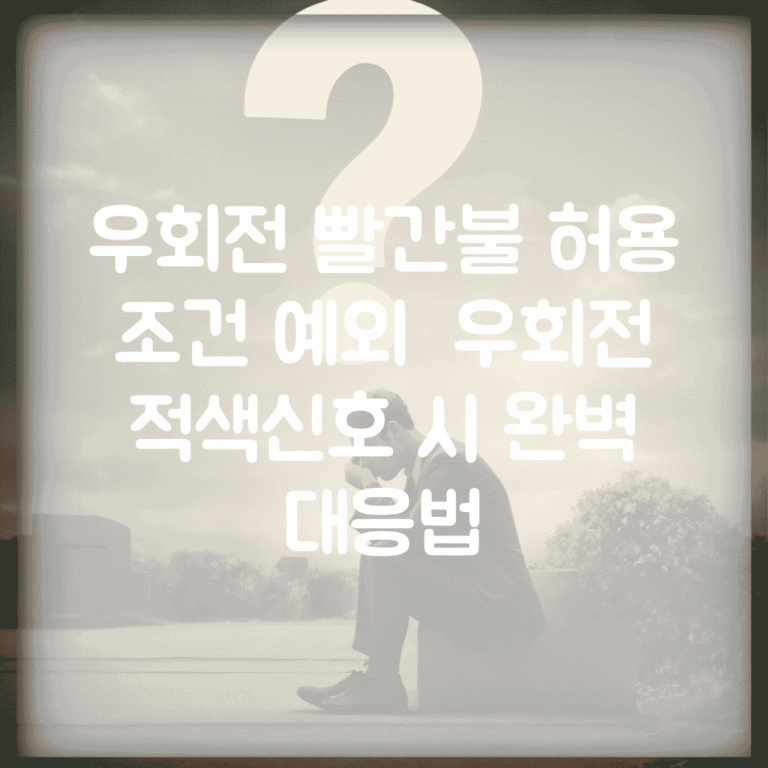 우회전 빨간불 허용 조건 예외 | 우회전 적색신호 시 완벽 대응법