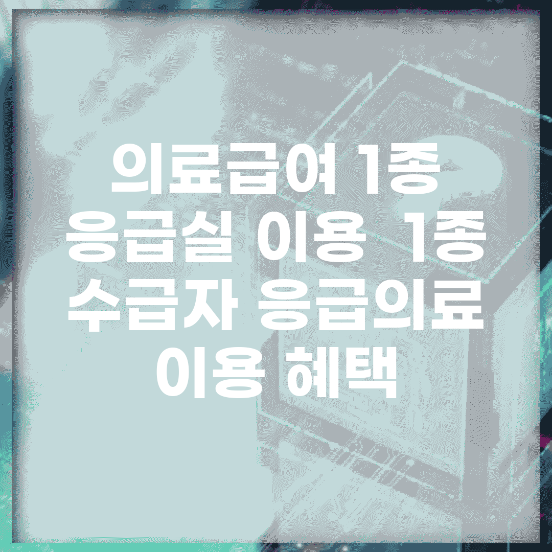 의료급여 1종 응급실 이용 | 1종 수급자 응급의료 이용 혜택