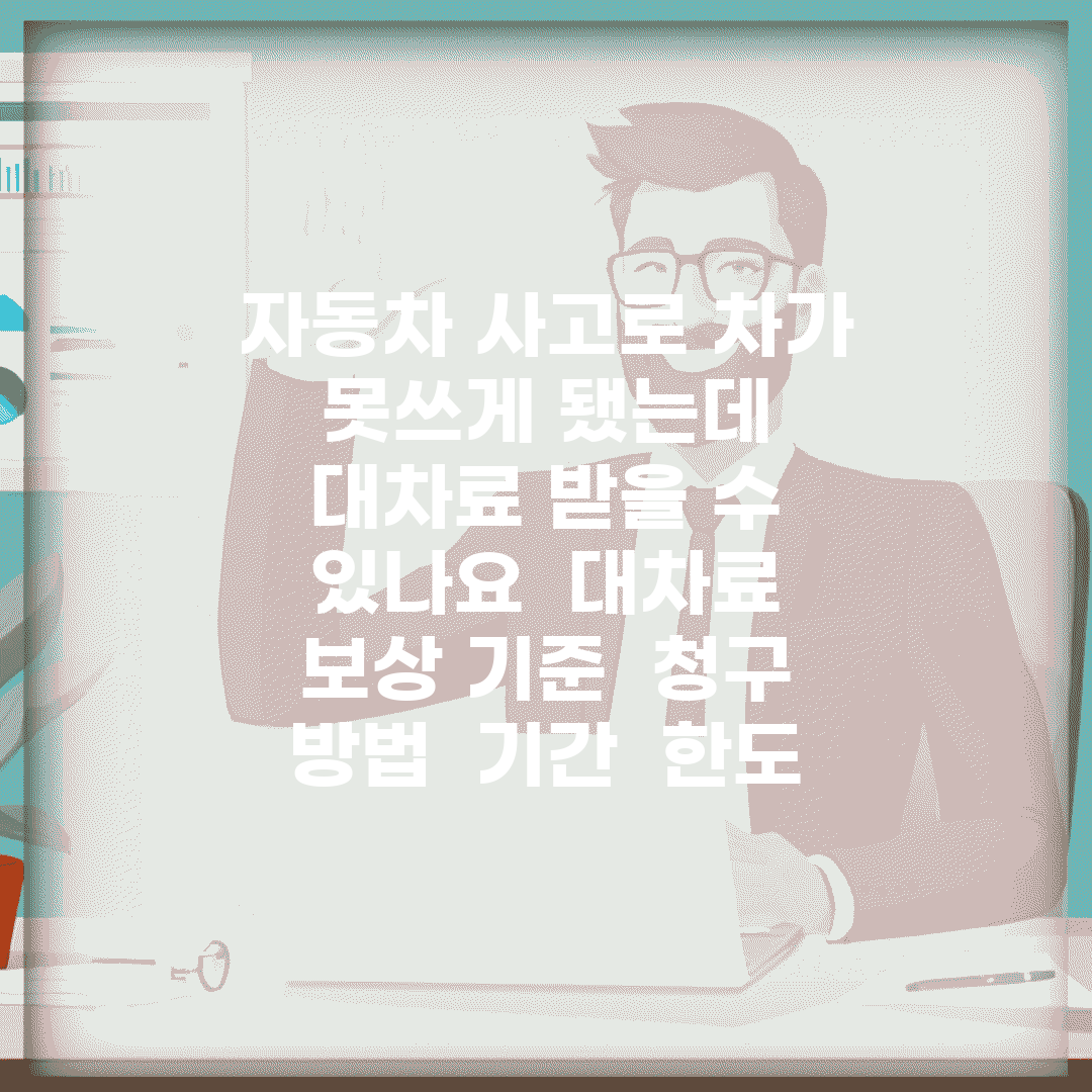 자동차 사고로 차가 못쓰게 됐는데 대차료 받을 수 있나요 | 대차료 | 보상 기준 | 청구 방법 | 기간 | 한도