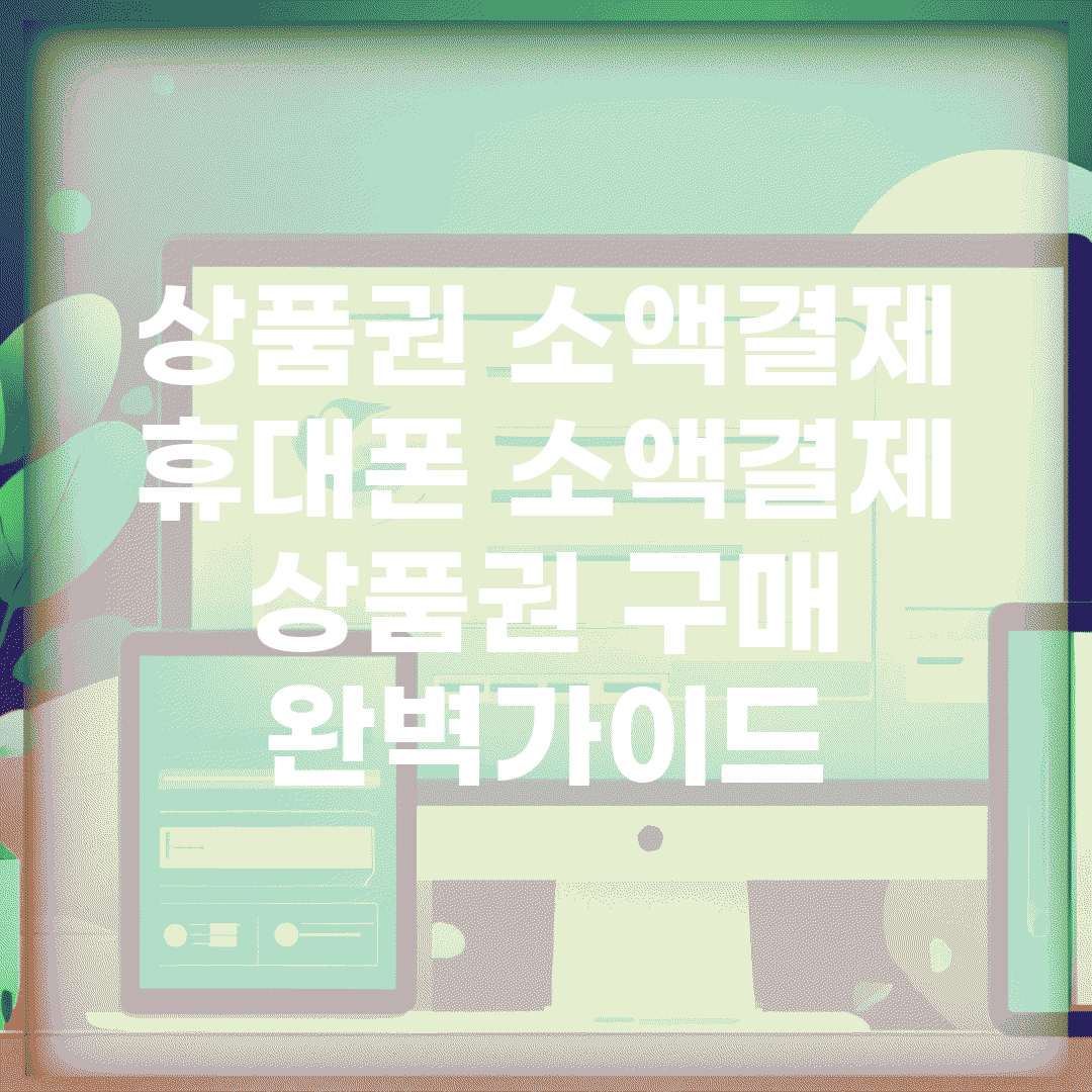상품권 소액결제 | 휴대폰 소액결제 상품권 구매 완벽가이드