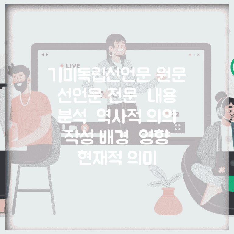 기미독립선언문 원문 | 선언문 전문 | 내용 분석 | 역사적 의의 | 작성 배경 | 영향 | 현재적 의미