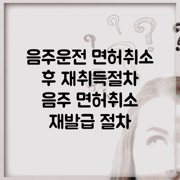 음주운전 면허취소 후 재취득절차 | 음주 면허취소 재발급 절차
