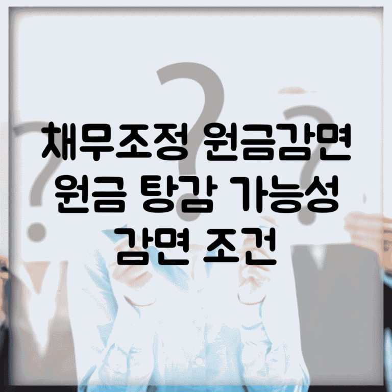 채무조정 원금감면 | 원금 탕감 가능성 | 감면 조건