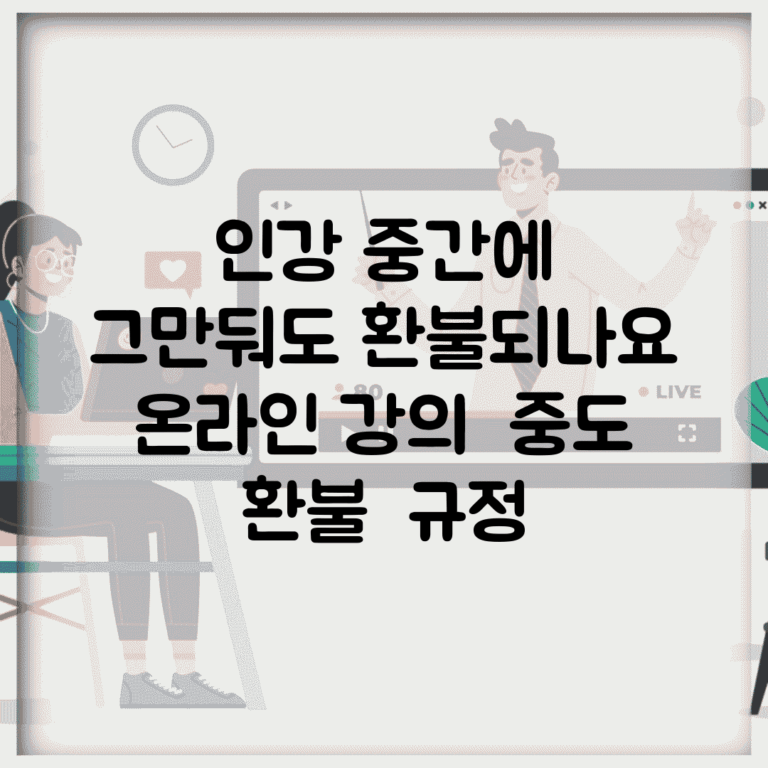 인강 중간에 그만둬도 환불되나요 | 온라인 강의 | 중도 환불 | 규정