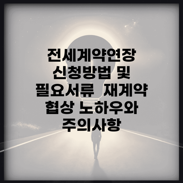 전세계약연장 신청방법 및 필요서류 | 재계약 협상 노하우와 주의사항