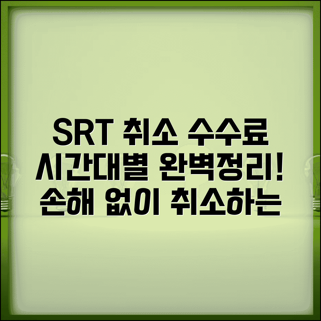 SRT 예매 취소 수수료 | SRT 기차표 취소 수수료 시간대별 완벽정리