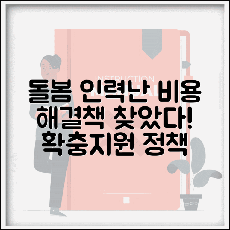 돌봄서비스 인력난 및 비용 부담 완화 방안 | 돌봄 종사자 확충과 이용료 지원 정책