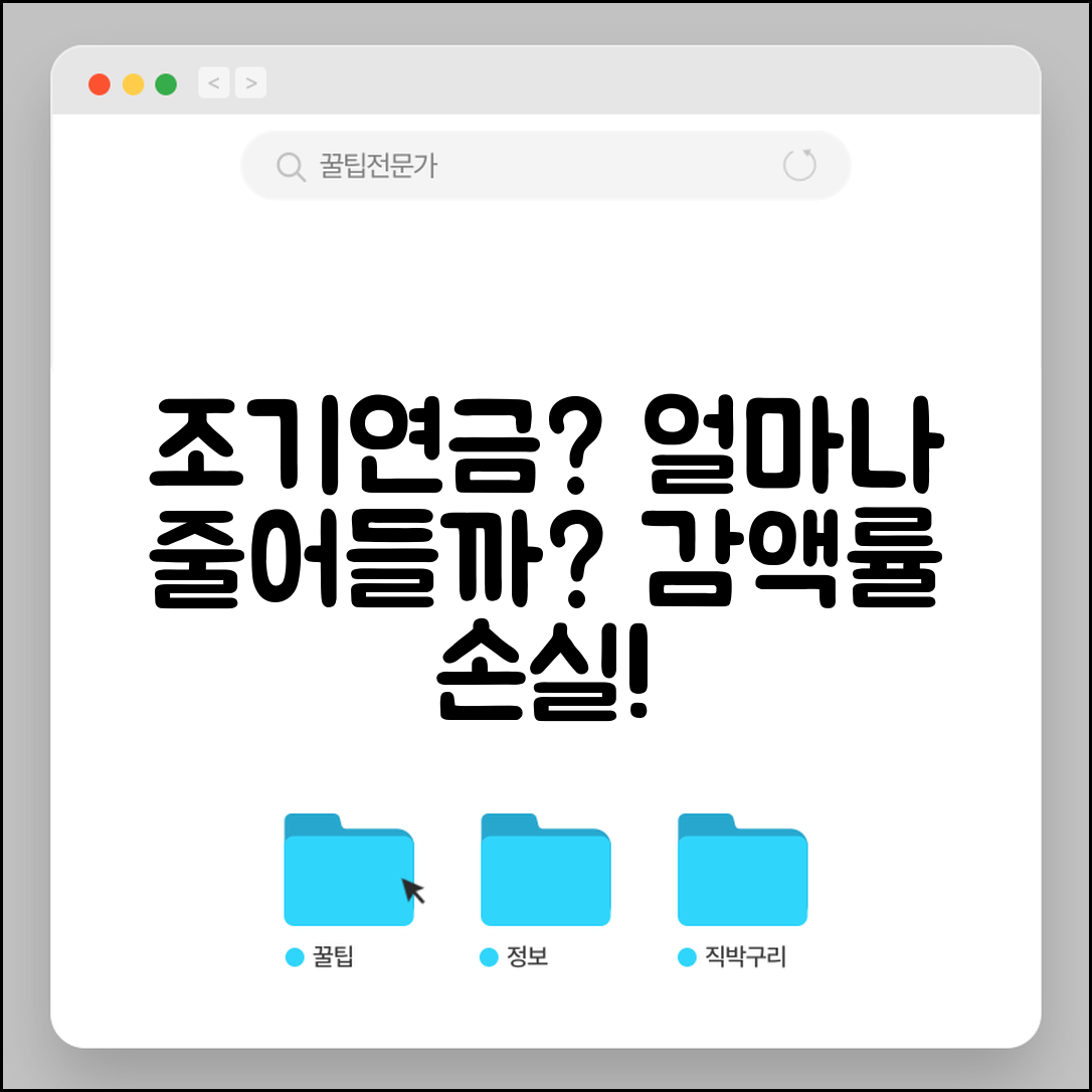 연금 일찍 받으면 얼마나 줄어드나요 | 조기연금 | 감액률 | 손실