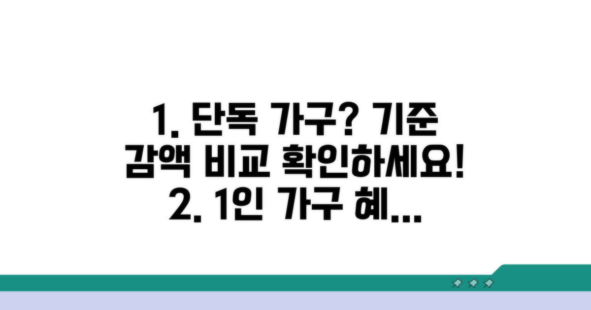 단독 가구 기준과 감액 비교