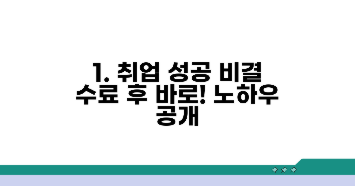수료 후 취업 성공 비결 대공개