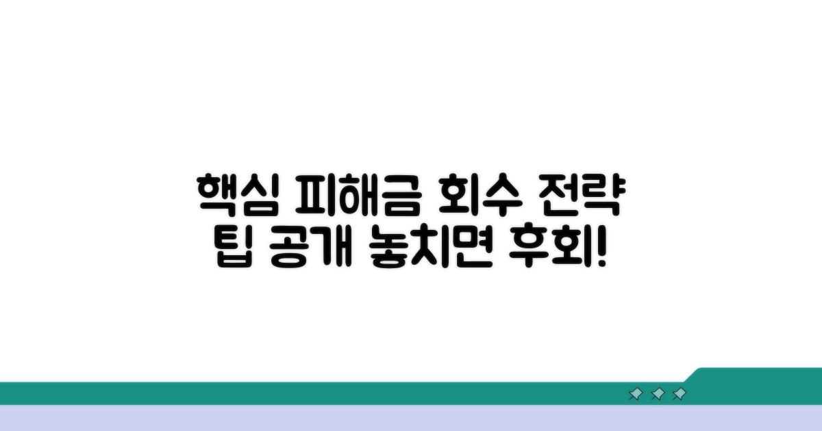 피해 금액 회수 전략 팁