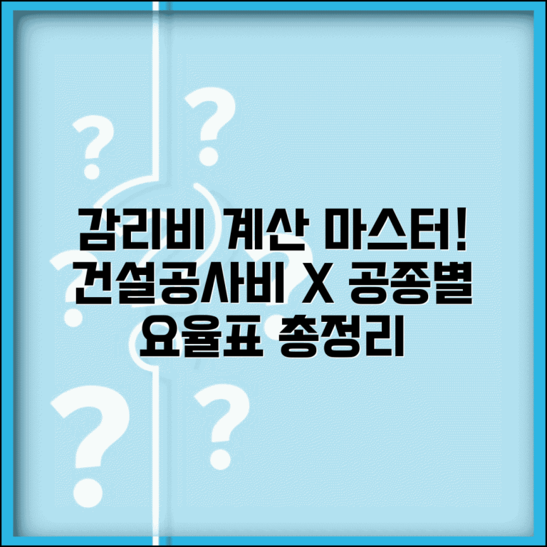 감리비 요율표 건설 감리 대가 | 공사비 규모와 공종별 건설감리 용역비 계산 기준표