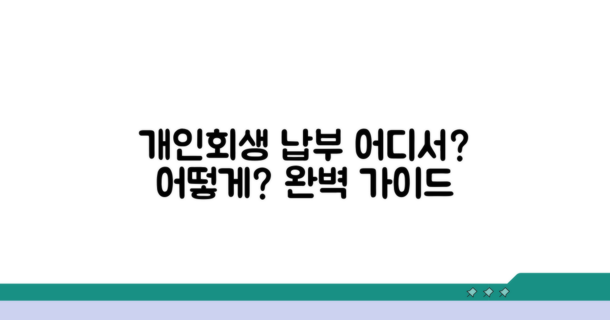 개인회생 납부, 어디서 어떻게?