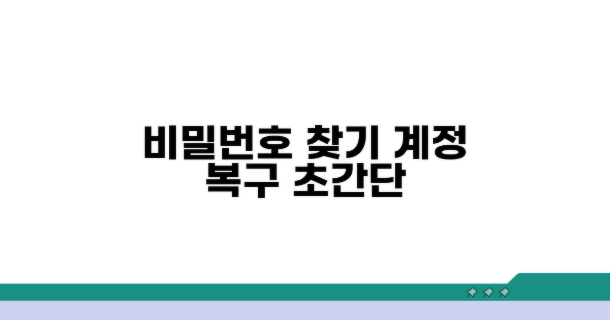 비밀번호 찾기 및 계정 복구 방법