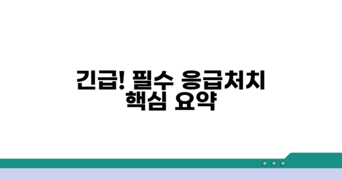 응급처치법 핵심 가이드
