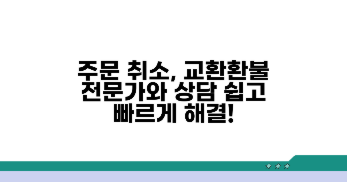 주문 취소, 교환 환불 전문가 상담