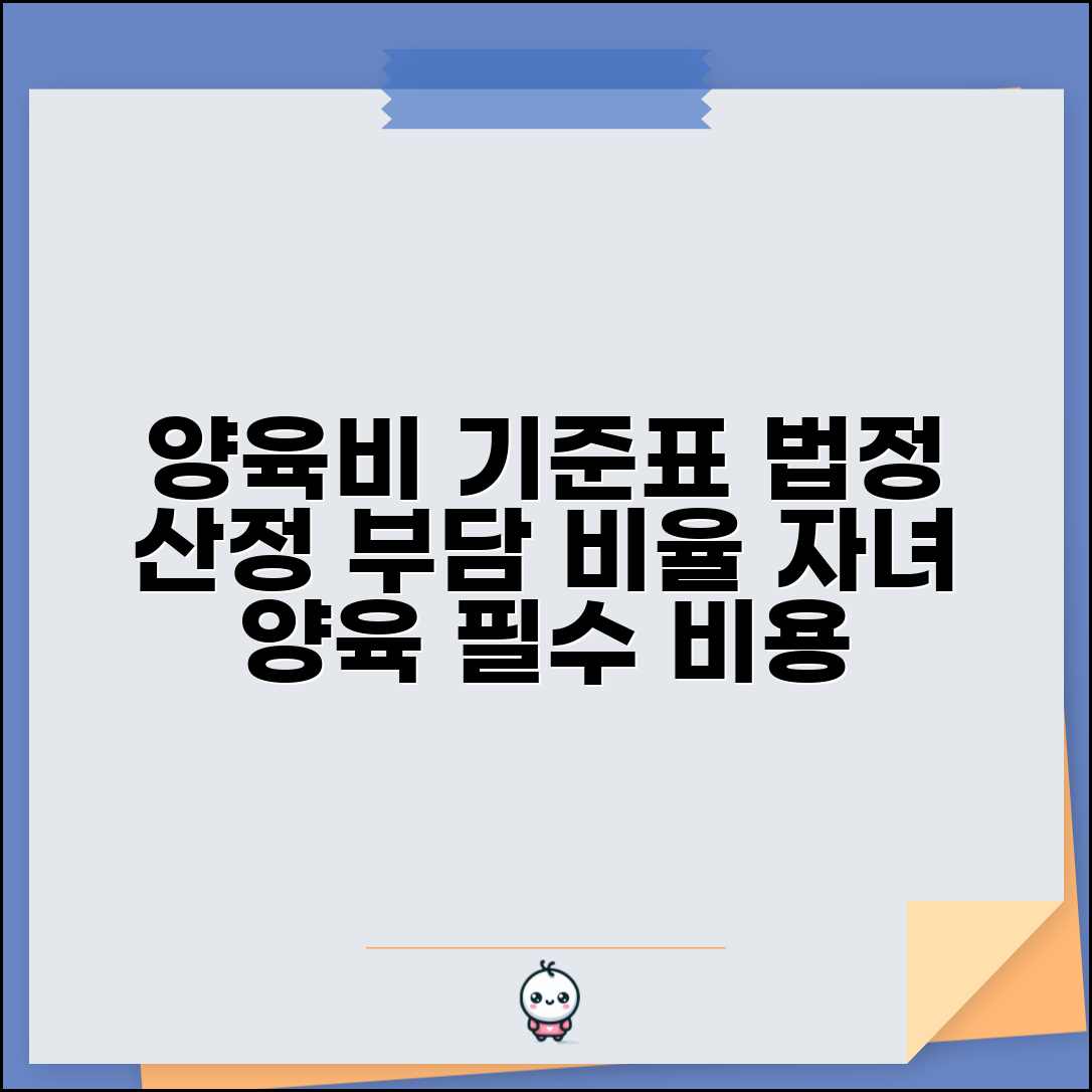 양육비 산정기준표 법정 | 자녀 양육에 필요한 비용 산정과 부담 비율 기준