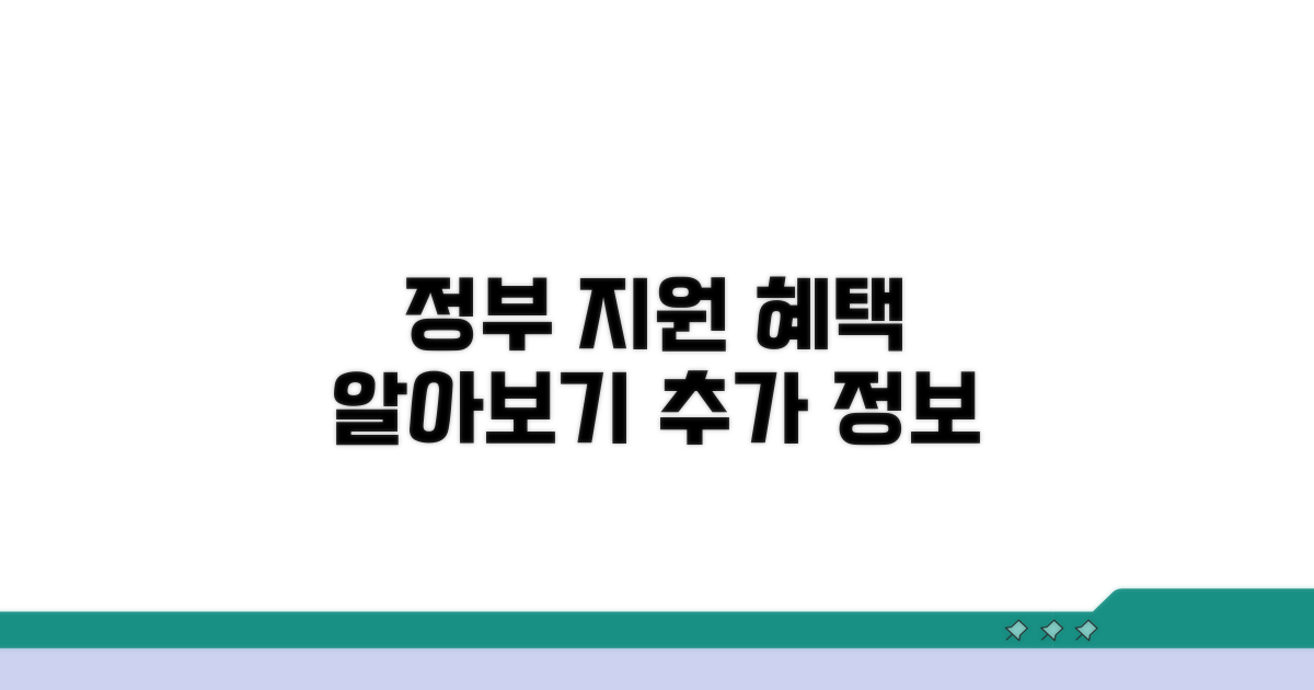 정부 지원 혜택과 추가 정보