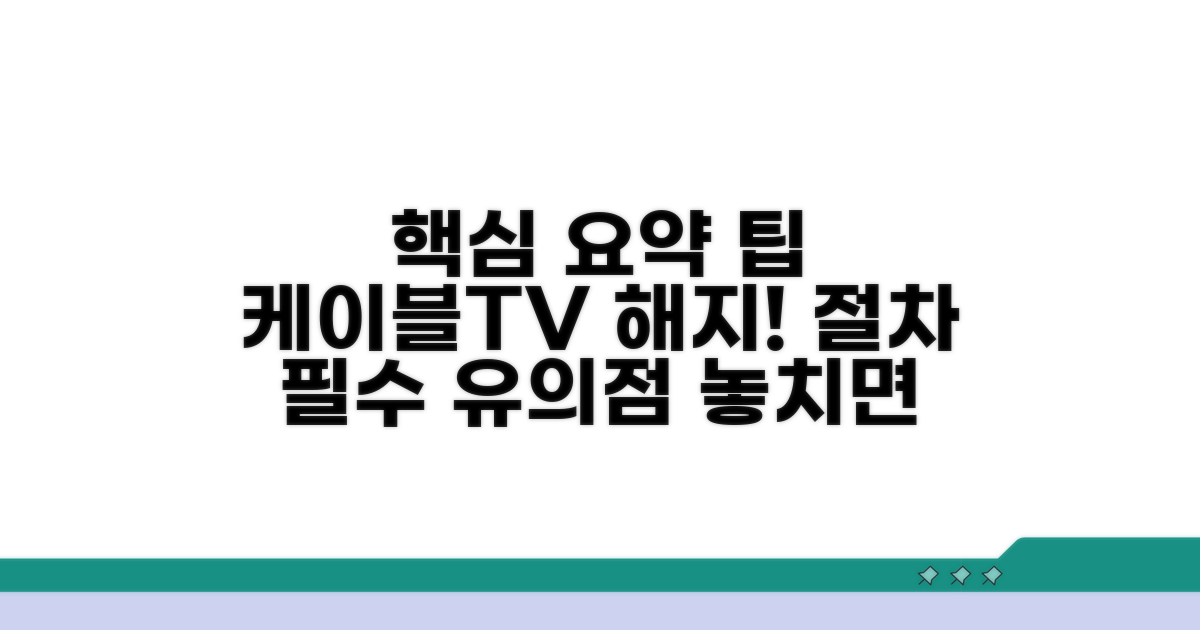 케이블TV 해지 절차와 유의점