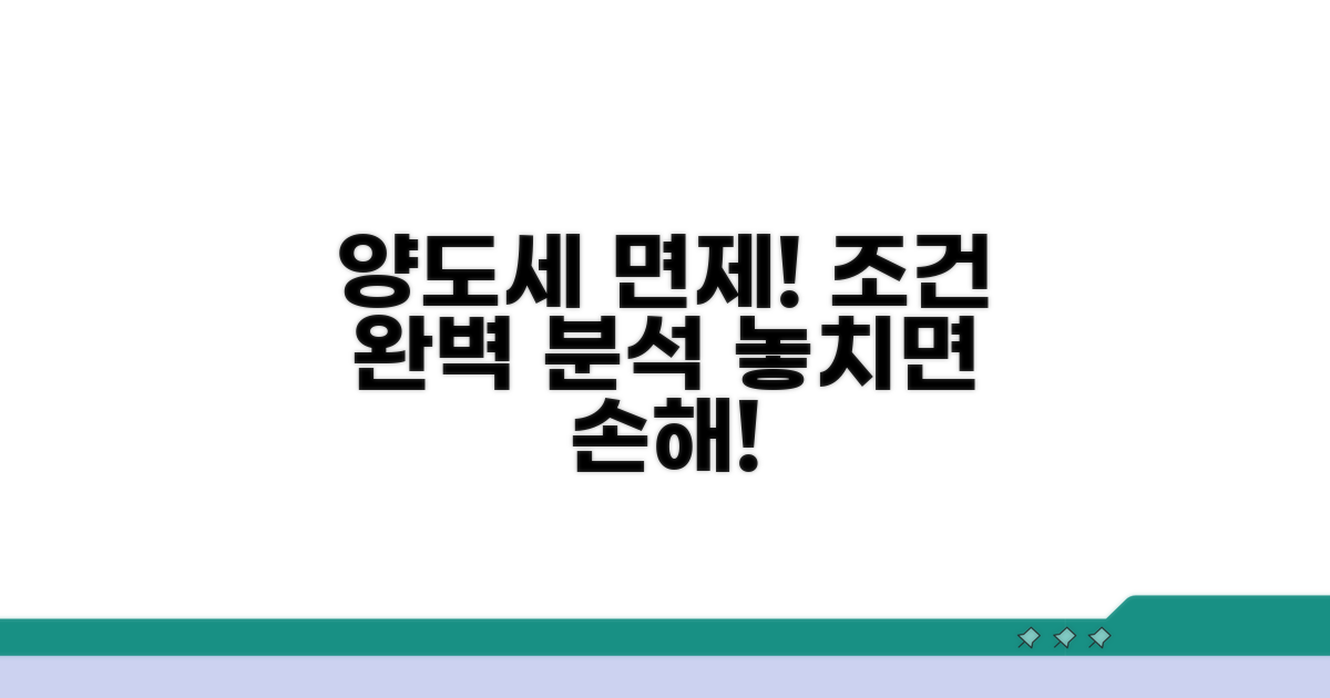 양도세 면제 조건 상세 분석
