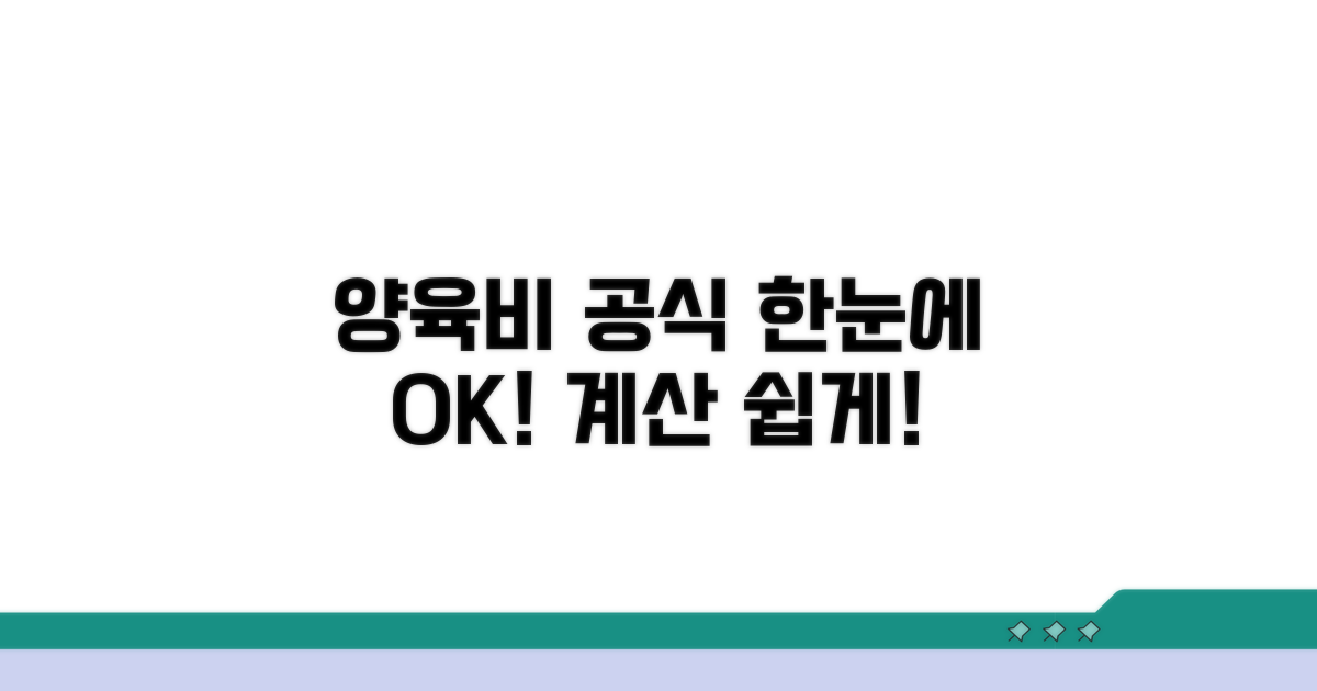 양육비 산출 공식, 한눈에 파악하기