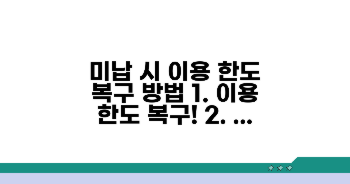 미납 시 이용 한도 복구 방법