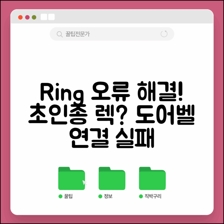 Ring 초인종 카메라 오류 해결 | 링 도어벨 연결 실패