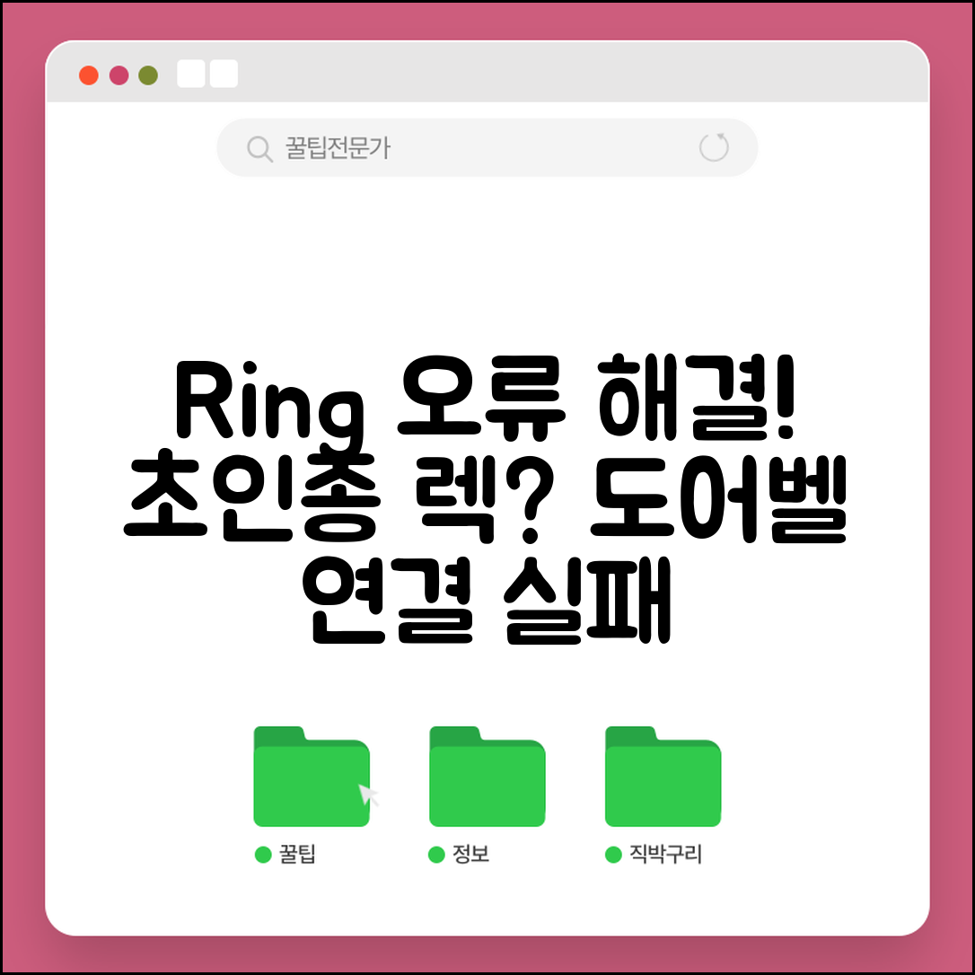 Ring 초인종 카메라 오류 해결 | 링 도어벨 연결 실패